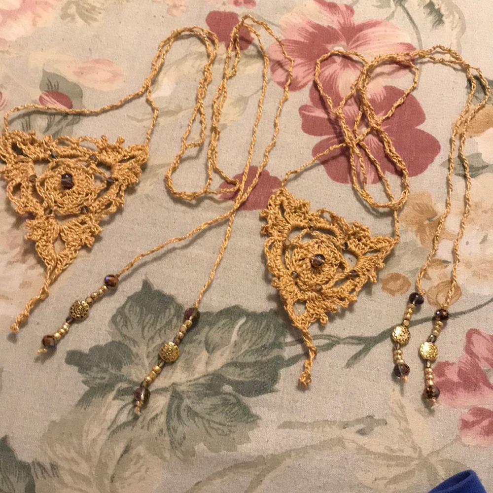 “Fancy” Crochet Barefoot Sandal Hand Embellish